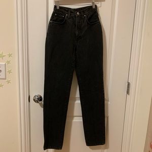 Versace High Waist Straight Leg Black Denim Jeans